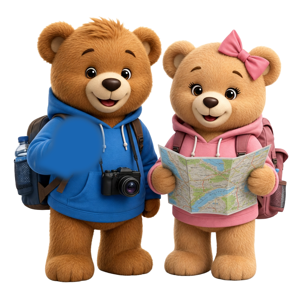 The Mishkas — travel mascots