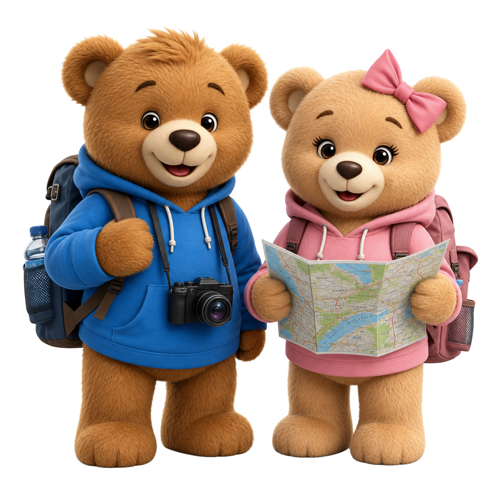 The Mishkas — travel mascots